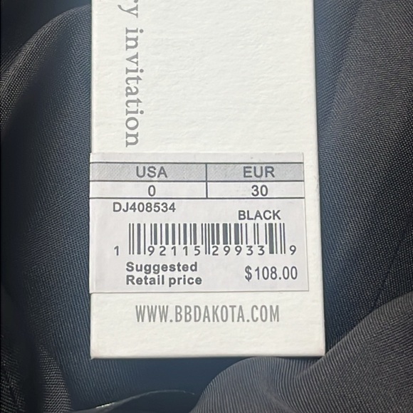 NWT BB DAKOTA Black Strapless Zipper Back Bodycon MIDI Dress Sz 0 - Picture 4 of 5